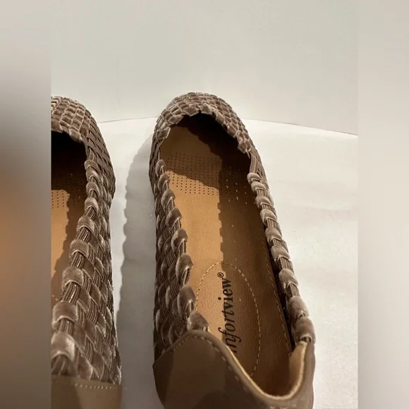 Comfortview Bethany 26388 Womens Velvet Brown Woven Flats Size 71/2 W (00200) - Picture 8 of 8